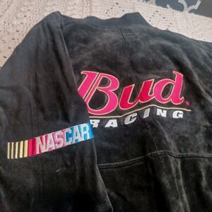 Vtg Dale Earnhardt Jr Jeff Hamilton Suede Leather NASCAR Bud Racing Jacket XL **